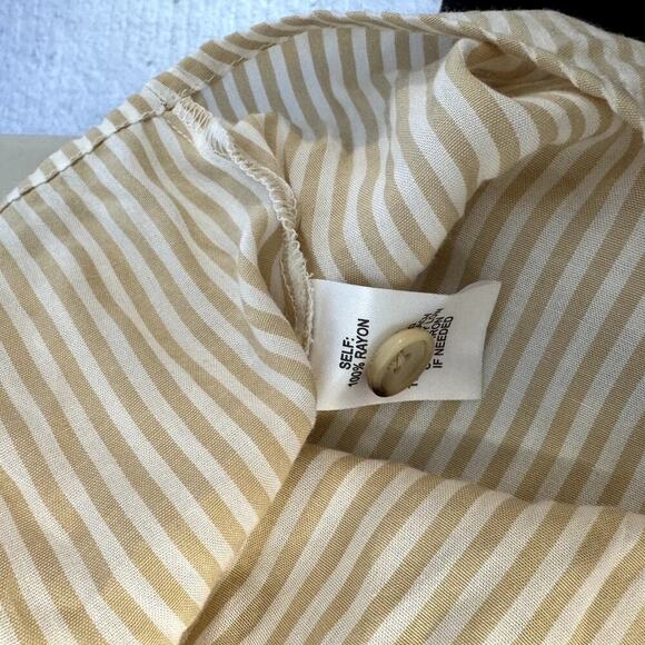 NWT Casual Perfection Tan Striped Twist-Front Shirt Dress Tan White Size Small - Picture 8 of 8